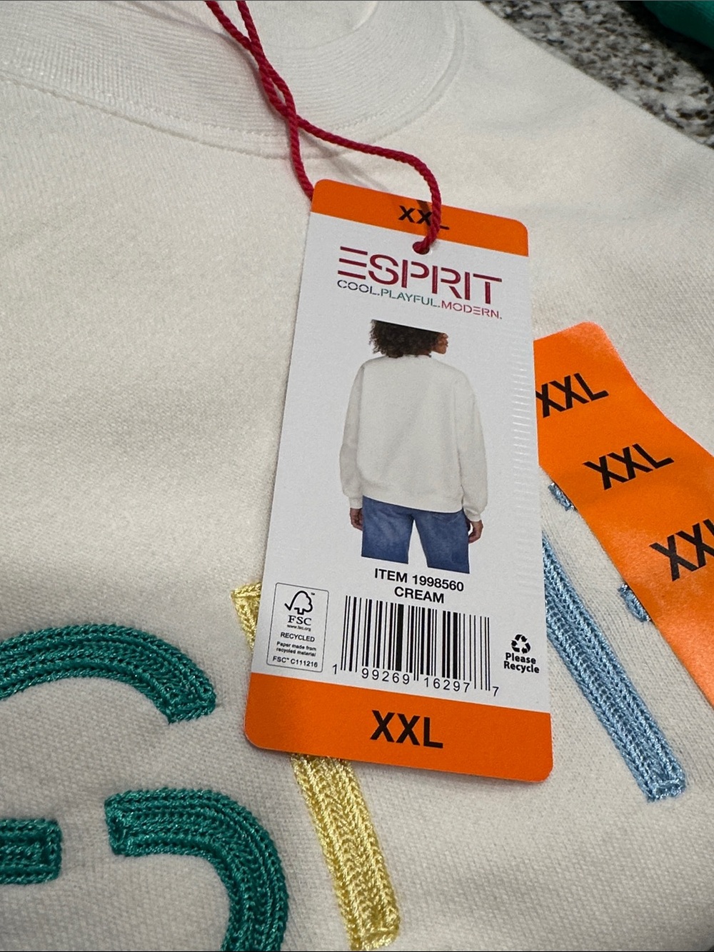 Espirit Costco Sweatshirt White XXL NEW NWT - Picture 2 of 2